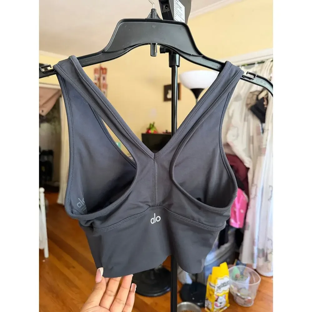 Alo Yoga Wild Thing bra V-neck design scrunched detail Size XS Workout